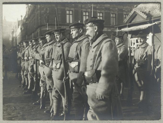 Fotografi af franske soldater i Flensborg 1920.