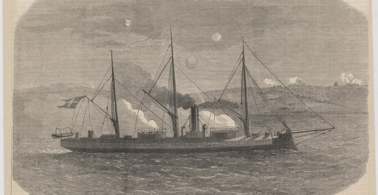 Billede af panserskibet Rolf Krake fra den tyske avis Illustrirte Zeitung (1843-1944)